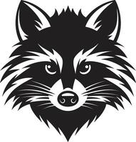 Black Raccoon Symbolic Insignia Modern Masked Bandit Badge of Excellence vector
