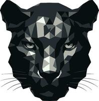 Eyes of the Roaring Stalker Vectorized Monochrome Jaguar Icon of Power vector