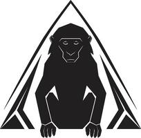 gráfico mono Insignia Rey de el selva icono vector