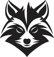 Graceful Black Raccoon Symbolism Raccoon Silhouette Monogram vector