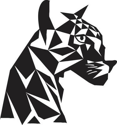 Contemporary Panther in the Shadows Minimalistic Feline Majesty