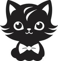 Monochromatic Meow Emblem Minimalist Cat Profile vector