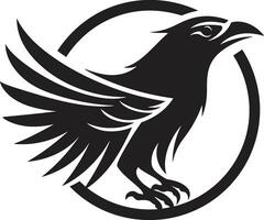 Modern Bird Outline Design Raven Silhouette Badge of Distinction vector