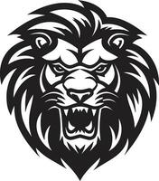 Ferocious Majesty Black Lion Emblem   The Majesty of Power Prowl in Style Black Lion Icon Emblem   The Elegance of the Hunt vector