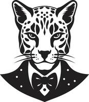 Nocturnal Beauty Ocelot Emblem in Black Inkwell Predator Vector Ocelot Logo