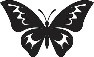 Elegance Takes Wing Black Vector Butterfly Icon Majestic Flutter Butterfly Symbol in Noir