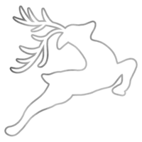 Silver Reindeer Jumping Handrawn png