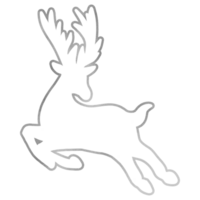 Silver Reindeer Outline png