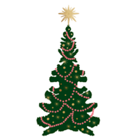 Vintage Christmas Tree With Golden Star png