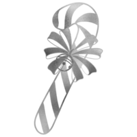 Silver Luxurious Candy Cane With Bow png