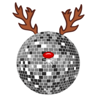 Reindeer Antlers With Disco Ball png