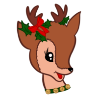 Cute Reindeer Cartoon With Collars png