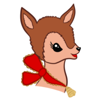 fofa rena desenho animado com vermelho fita png