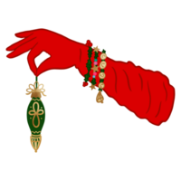 glamourös Frau Hand halten Weihnachten Ornament png