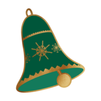 Green Snowflake Christmas Bell png