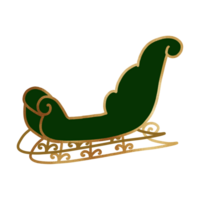 Green Luxurious Santa Sleigh png