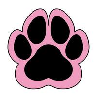 black border and pink paw logo on white background vector