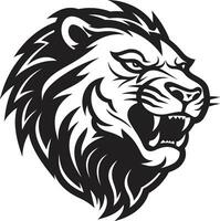 real belleza el real regla de negro león emblema elegante cazador el feroz excelencia de león icono en vector