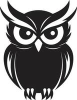 Artistic Owl Badge Concept Intricate Owl Silhouette vector