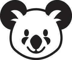Silhouette of a Tree Hugging Sweetheart Vectorized Monochrome Koala Icon vector