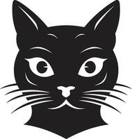 pulcro gato silueta medianoche encanto elegante monocromo bigotes vector