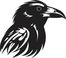 Modern Raven Symbolic Seal Raven Silhouette Minimalist Mark vector