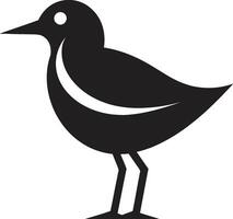 misterioso ensueño negro emblema en Gaviota nocturno plumaje Gaviota icono en ónix vector