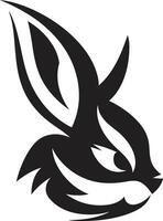 Graceful Black Rabbit Symbolism Rabbit Silhouette Monogram vector