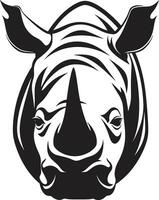 Elegance in Melodic Tune Rhino Icons Ode to the Savanna Noir Savannas Melodic Majesty Black Emblem in Commanding Harmony vector