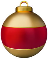 Navidad pelotas nuevo años víspera decoración oro rojo reluciente invierno decoración colgando decorativo 3d símbolos ai generado png