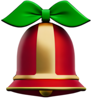 red metal bell with green bow on top The realistic bell illustrations are perfect for Easter Christmas and weddings 3D ai generated png