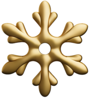 golden Chrom Schneeflocke 3d realistisch Weihnachten Dekoration isoliert auf transparent Hintergrund Design Element zum Weihnachten ai generiert png