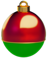 Natal bolas Novo anos véspera decoração ouro vermelho cintilante inverno decoração suspensão decorativo 3d símbolos ai gerado png