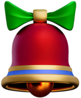 rouge métal cloche avec vert arc sur Haut le réaliste cloche des illustrations sont parfait pour Pâques Noël et mariages 3d ai généré png