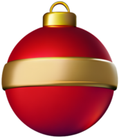 Navidad pelotas nuevo años víspera decoración oro rojo reluciente invierno decoración colgando decorativo 3d símbolos ai generado png