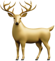 Deer golden 3D ai generated png