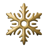 d'or chrome flocon de neige 3d réaliste Noël décoration isolé sur transparent Contexte conception élément pour Noël ai généré png