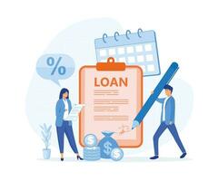 Loan restructuring concept. Credit refunding with reduced interest rate. flat vector modern illustration