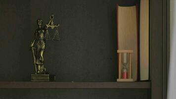 a statue of a lady justice is sitting on a shelf video