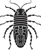 Elegant Insect Logo Midnight Marine Marvel Vector SilverFish Emblem Dark Delight