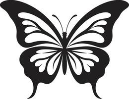Wings of Elegance Black Butterfly Emblem Noir Beauty Takes Flight Butterfly Symbol vector