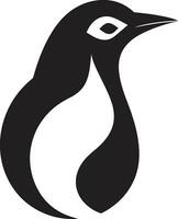 Charming Flipper Silhouette Black Penguin Designs Icebound Grace Monochromatic Magic Penguin Emblem in Blacks Arctic Beauty vector