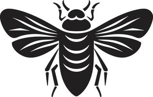 Cicada Logo in Noir A Timeless Serenade to Wildlife Sleek and Powerful Black Vector Cicada Emblem