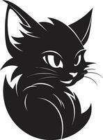 Whiskered Simplicity Cat Badge Geometric Grace Cat Icon vector