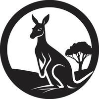 Kangaroo Jump Logo Graceful Kangaroo Icon vector