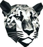 elegancia en el salvaje negro leopardo icono vector pantera negro leopardo emblema en vector