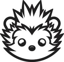 Black Hedgehog Silhouette Elegance Defined Contemporary Defender Mark with Quills vector