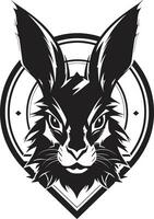 Intricate Black Bunny Crest Minimalistic Rabbit Mark of Excellence vector