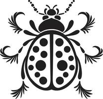 Sleek and Stylish Black Ladybug Emblem Abstract Ladybug Grace in Monochrome vector