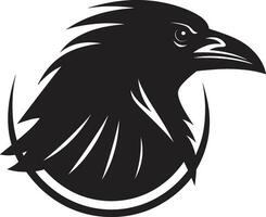 resumen negro pájaro insignias prima cuervo simbólico marca vector